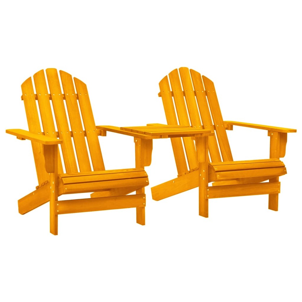 Chaises de jardin adirondack avec table sapin solide orange