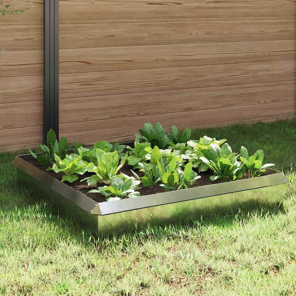 Clôture anti-limaces acier galvanisé protection potager barrière nuisibles 100x25cm argent