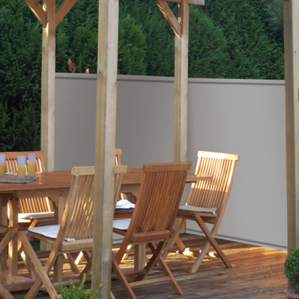 Brise vue 200g - 95%-1x3m gris acier - elegance - signature