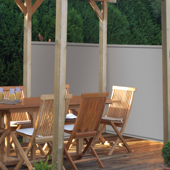 Brise vue 200g - 95%-1x3m gris acier - elegance - signature