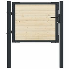 Portail de clôture en acier et bois d'épicéa 107x125 cm