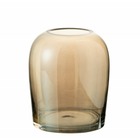 Vase oeuf en verre marron 16x19cm