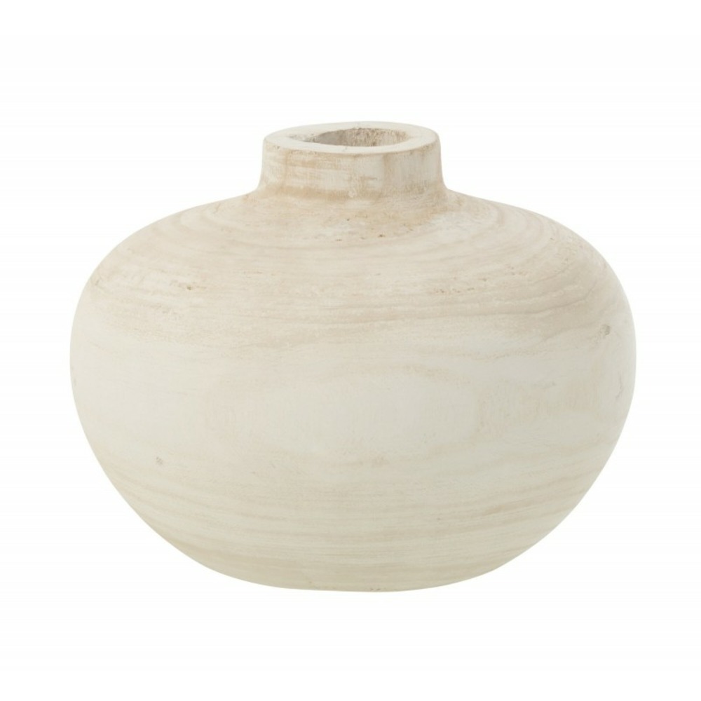 Vase en bois blanc 24x24x19 cm