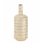 Vase bouteille mosaïque en papier beige 19x19x52 cm