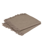 Lot de 2 serviettes de table en coton gris finition frange 40 x 40 cm
