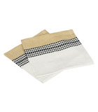 Lot de 2 serviettes de table en coton bicolore blanc et jaune 40 x 40 cm