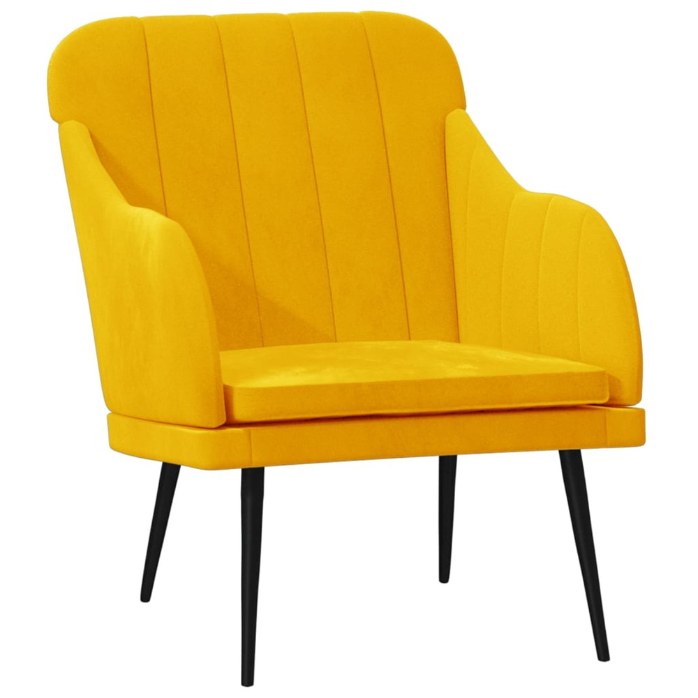 Fauteuil jaune 63x76x80 cm velours