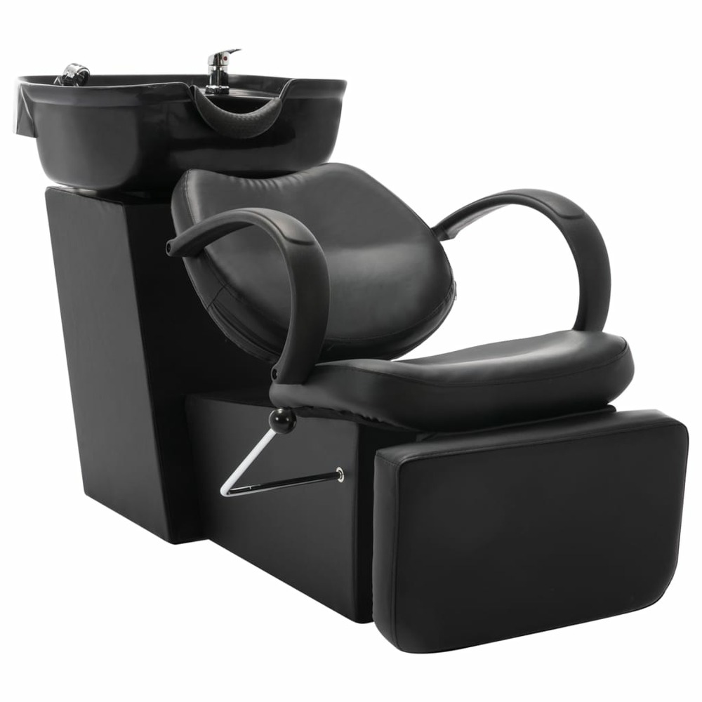 Chaise de salon avec lavabo noir similicuir