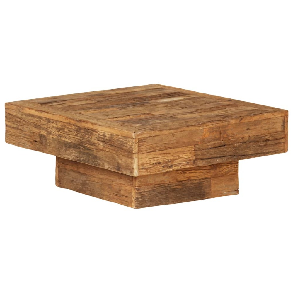 Table basse bois de récupération massif 70 x 70 x 30 cm