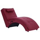 Chaise longue de massage avec oreiller rouge bordeaux similicuir