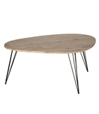 Table basse en bois et pieds en métal noir 97 x 65 x h 50 cm