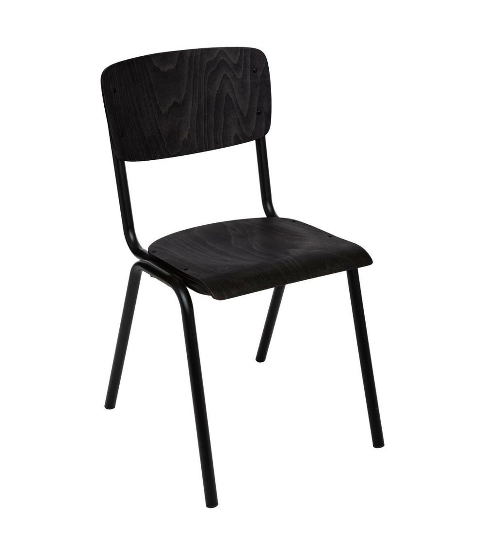 Chaise de table en métal et bois noir