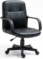 Chaise de bureau ergonomique reglable avec accoudoirs base nylon simili cuir