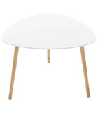 Table à café en bois blanc et pieds en bois naturel