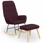 Chaise à bascule avec repose-pied violet tissu