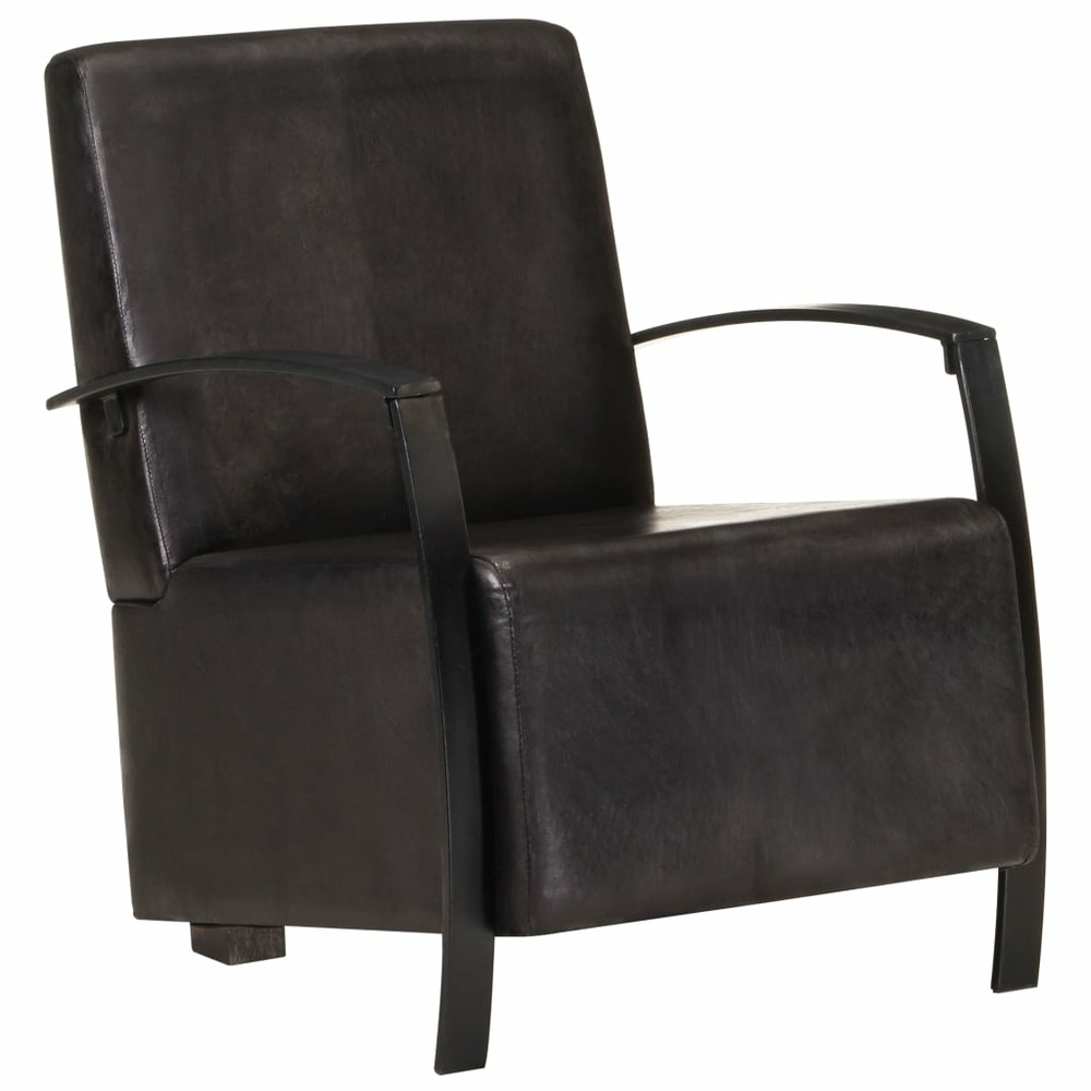 Chaise de canapé noir cuir véritable
