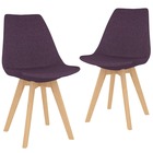 Chaises de salle à manger 2 pcs violet tissu