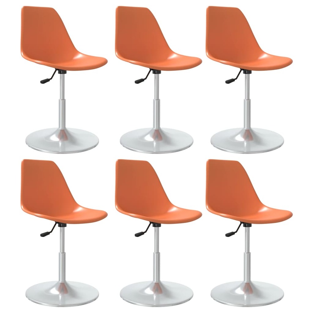 Chaises pivotantes de salle à manger 6 pcs orange pp