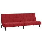 Canapé-lit à 2 places rouge bordeaux velours
