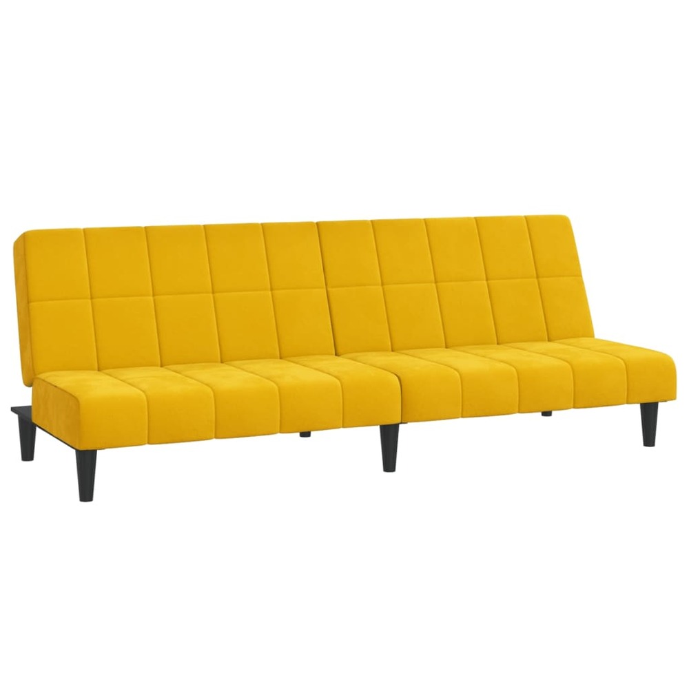 Canapé-lit à 2 places jaune velours