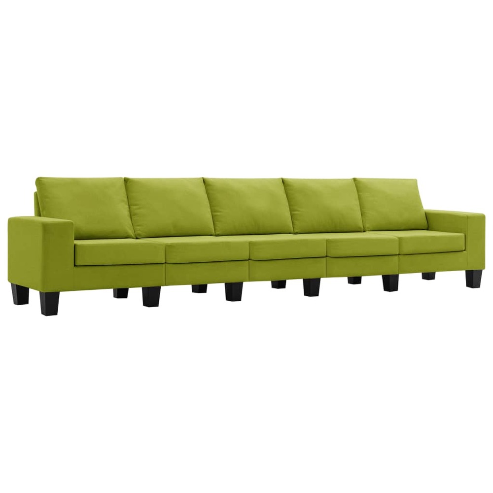 Canapé à 5 places vert tissu
