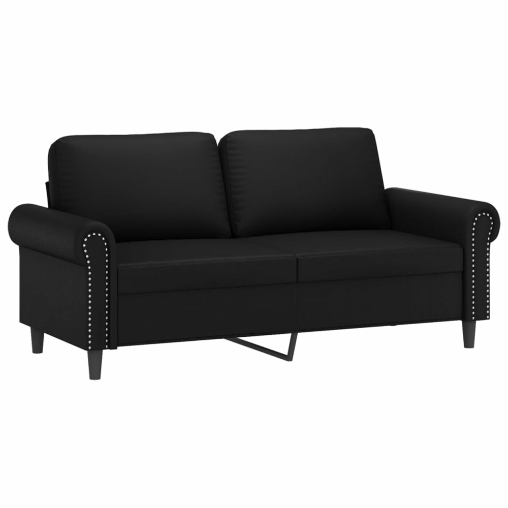 Canapé à 2 places noir 140 cm similicuir