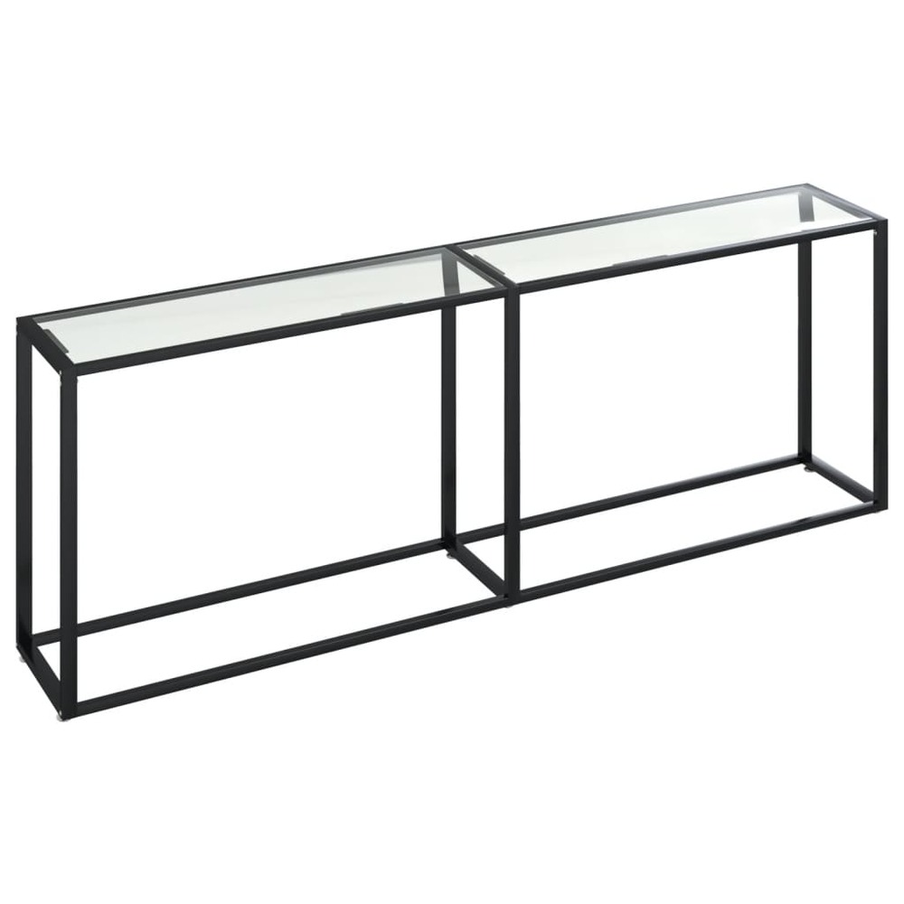 Table console transparent 220x35x75,5 cm verre trempé