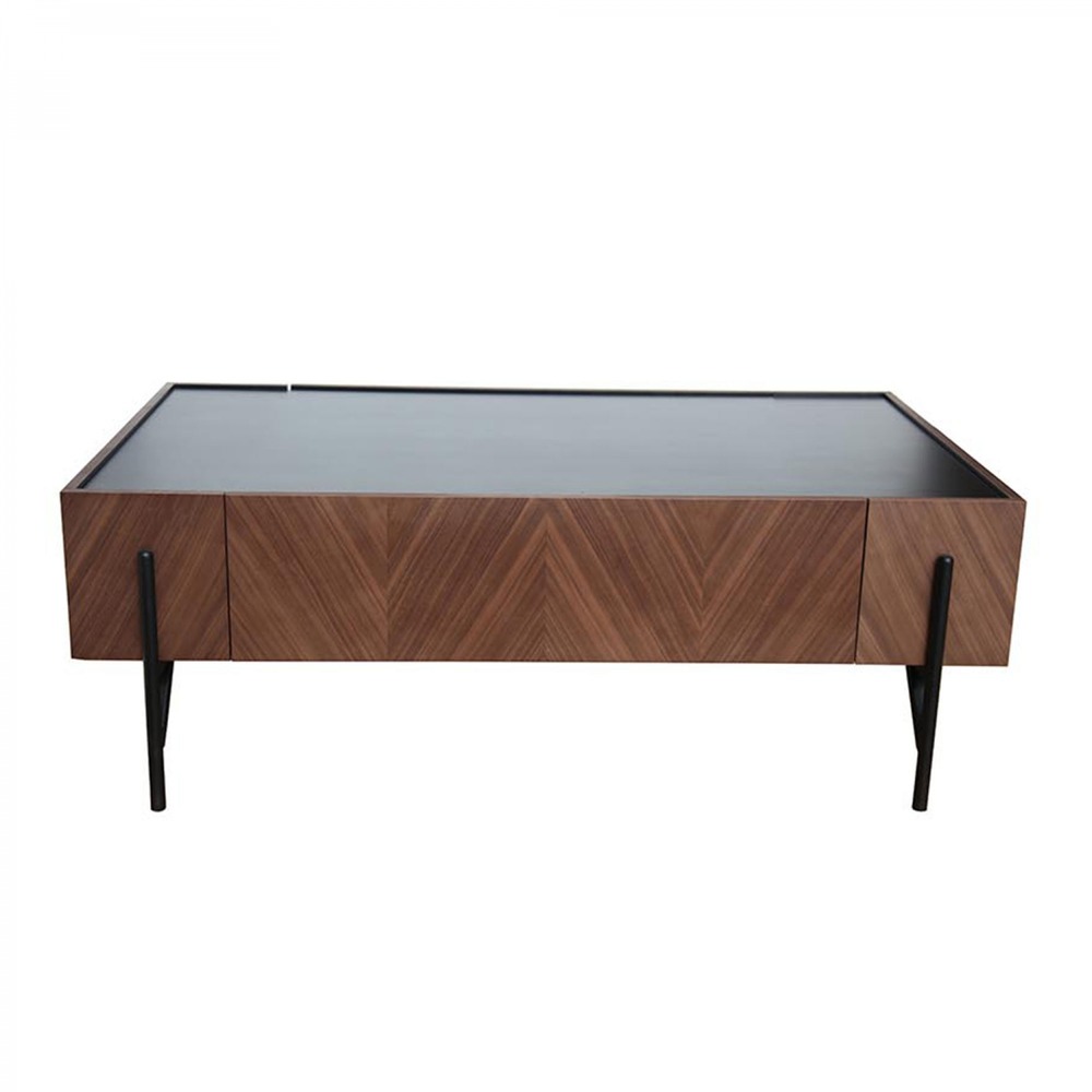 Table basse 2 tiroirs Bois/Métal Tedy Noir - ATMOSPHERA 