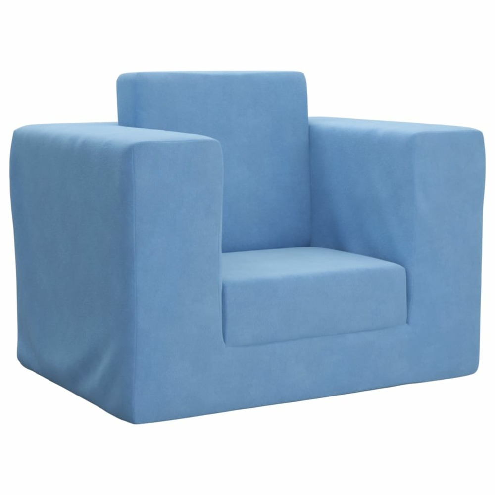 Canapé pour enfants bleu peluche douce