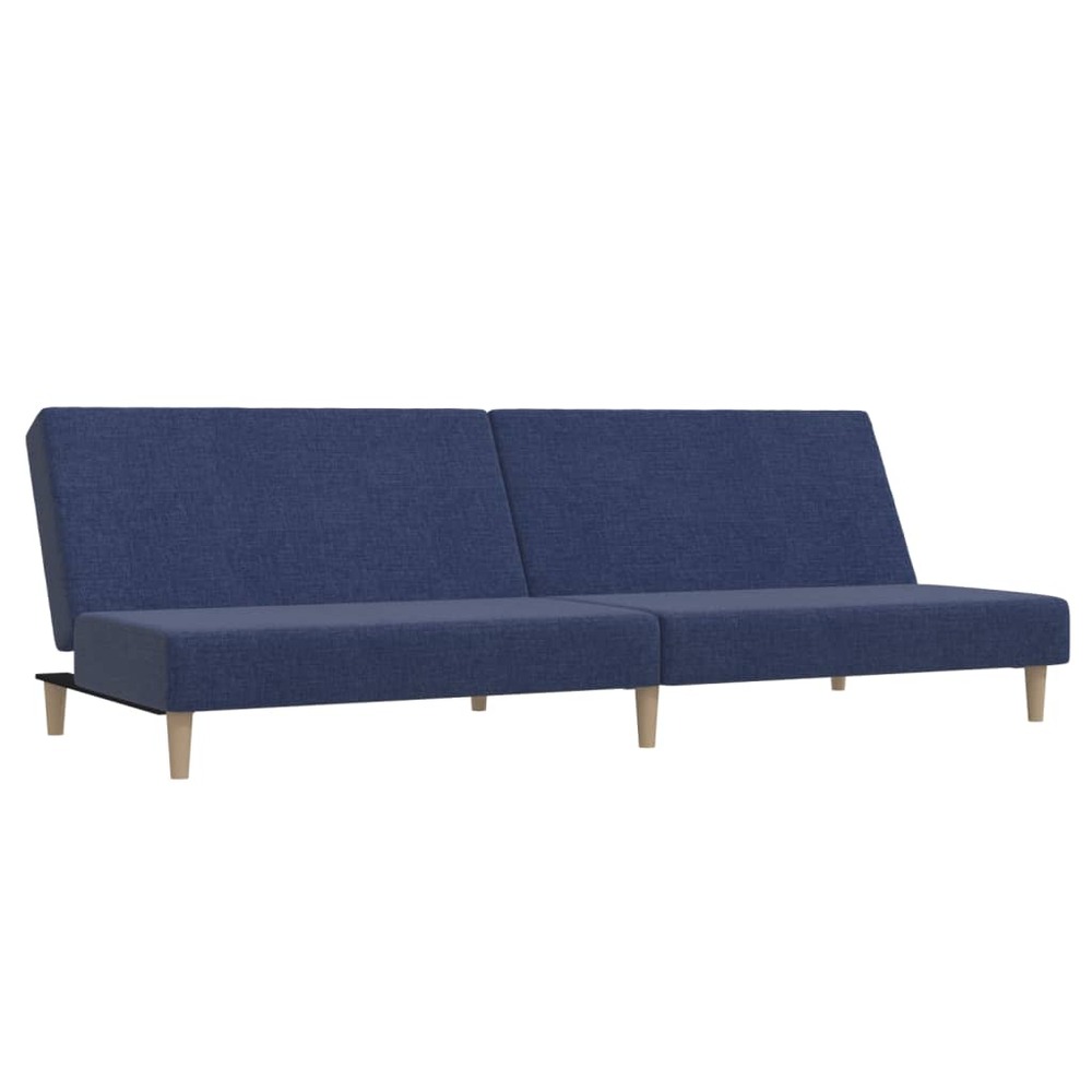 Canapé-lit à 2 places bleu tissu