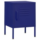 Table de chevet bleu marine 35x35x51 cm acier