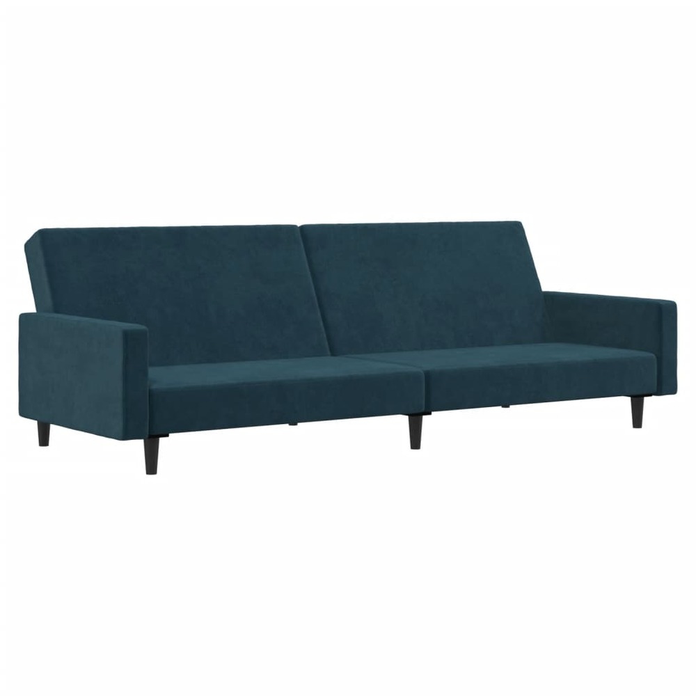 Canapé-lit à 2 places bleu velours