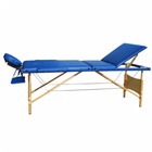 Table de massage pliante bois 3 zones bleue