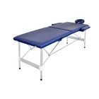 Table de massage pliante avec 2 zones en alu bleu