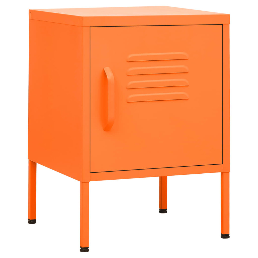 Table de chevet orange 35x35x51 cm acier