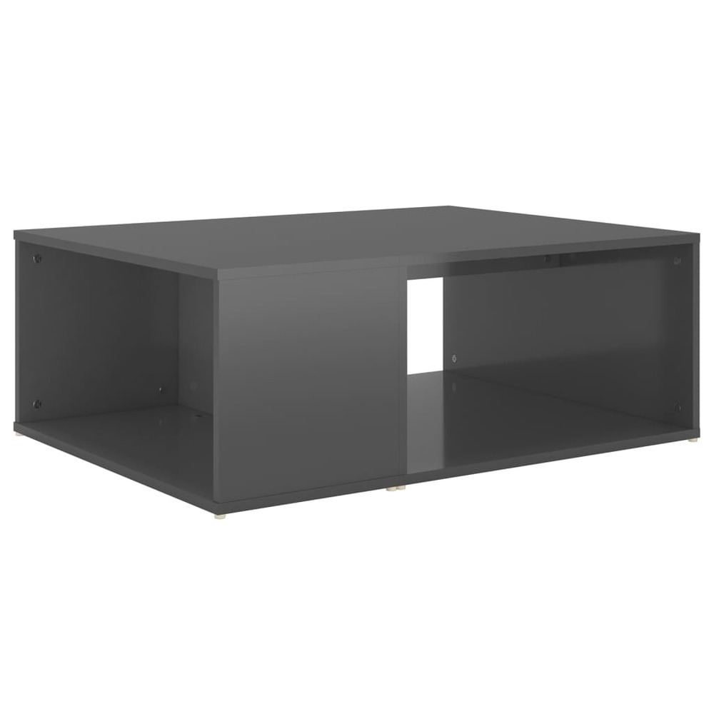 Table basse gris brillant 90x67x33 cm aggloméré