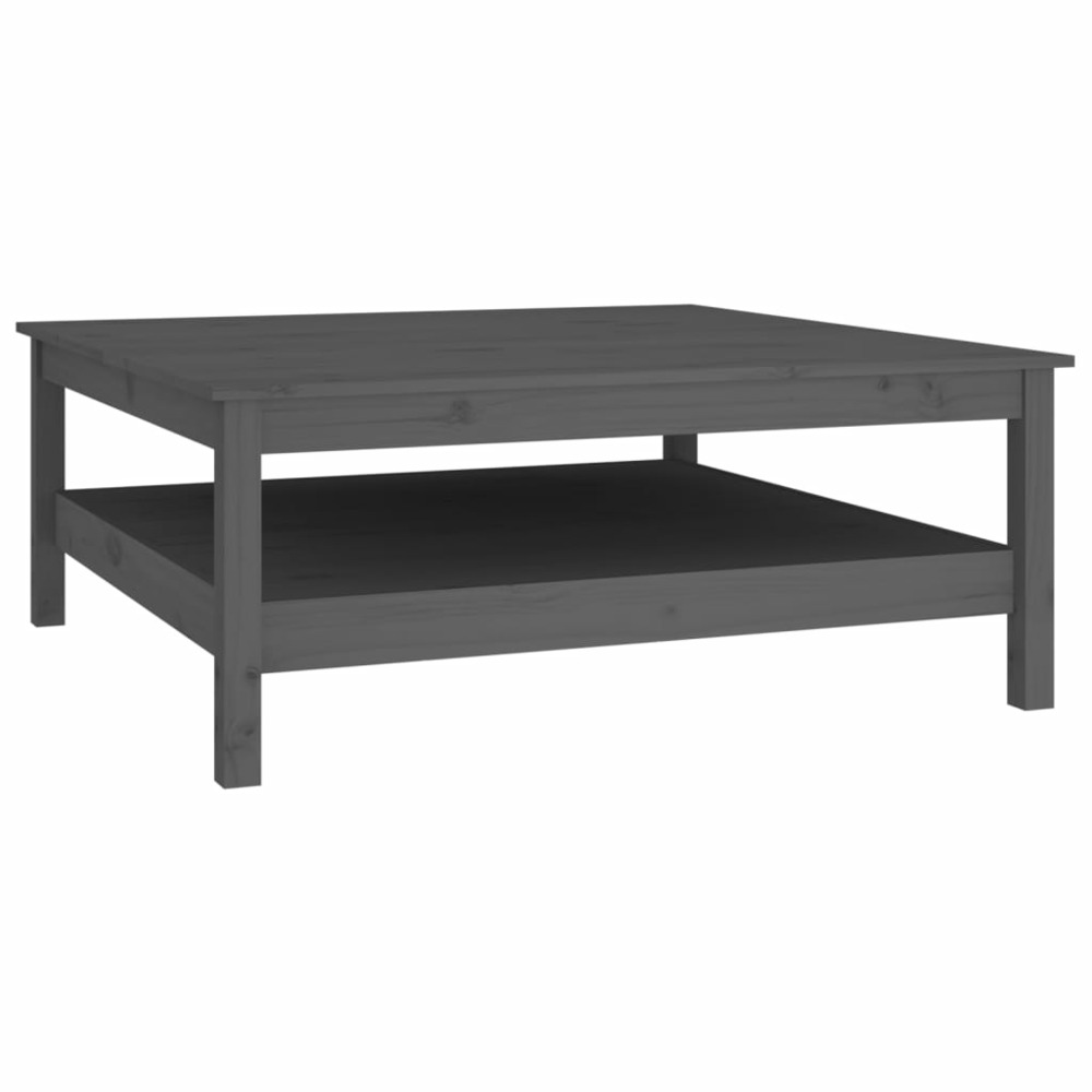 Table basse gris 100x100x40 cm bois massif de pin