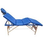 Table de massage pliante bois 4 zones bleue