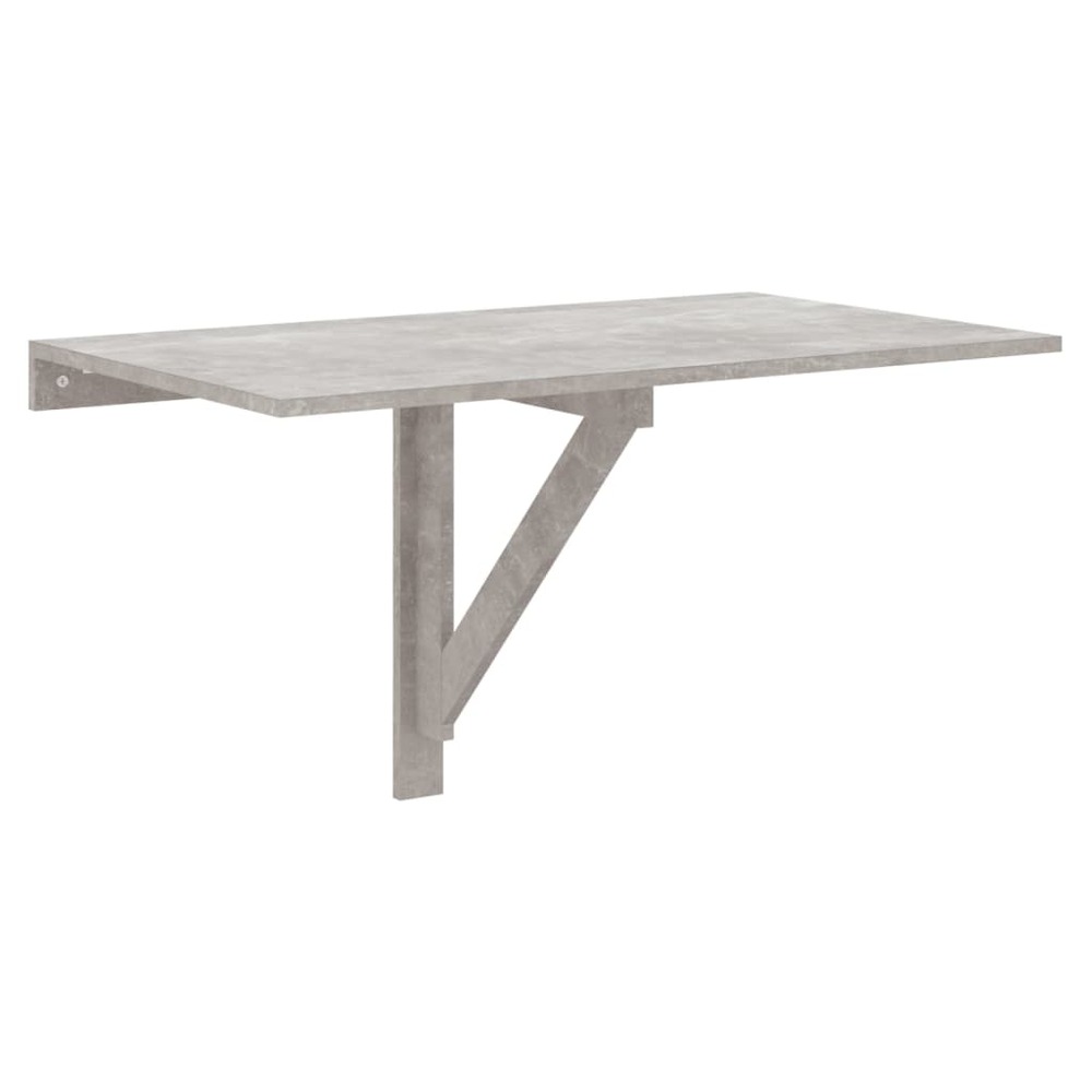 Table murale pliable gris béton 100x60x56 cm bois d'ingénierie