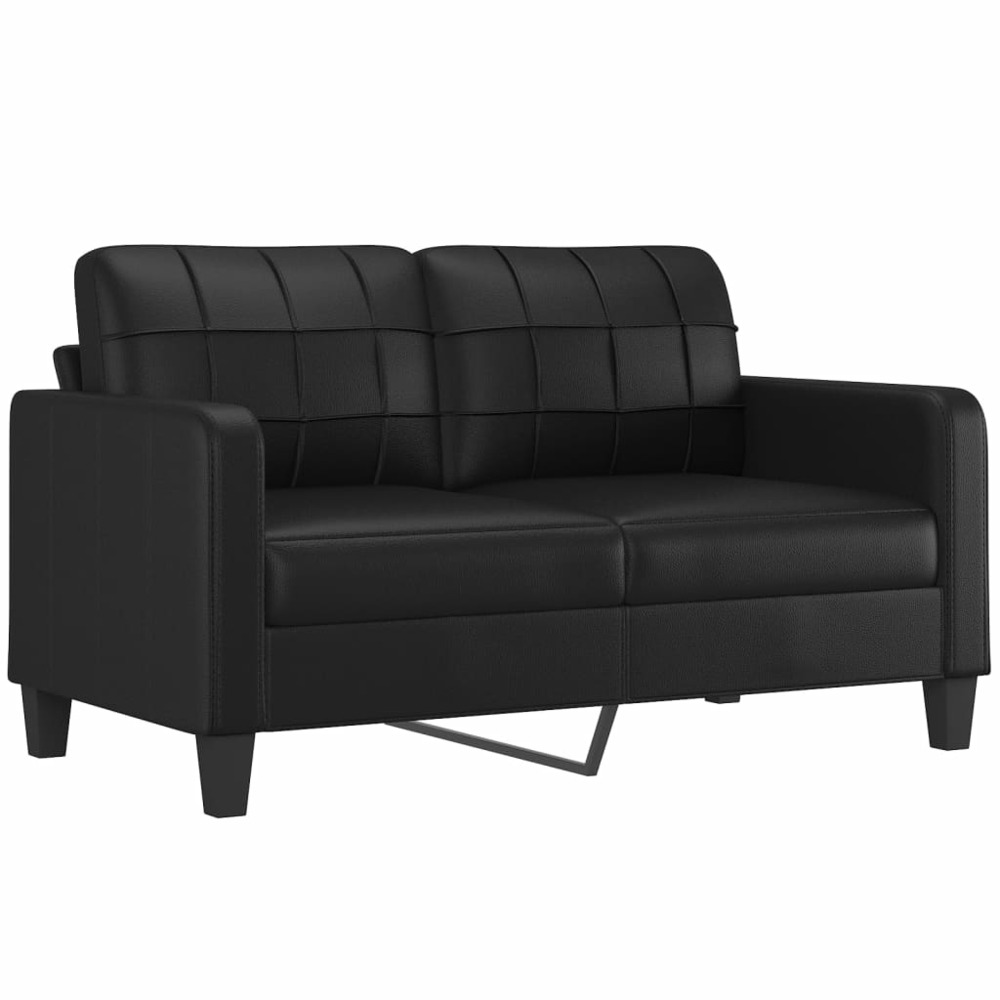 Canapé à 2 places noir 140 cm similicuir