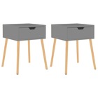 Tables de chevet 2 pcs gris 40x40x56 cm aggloméré