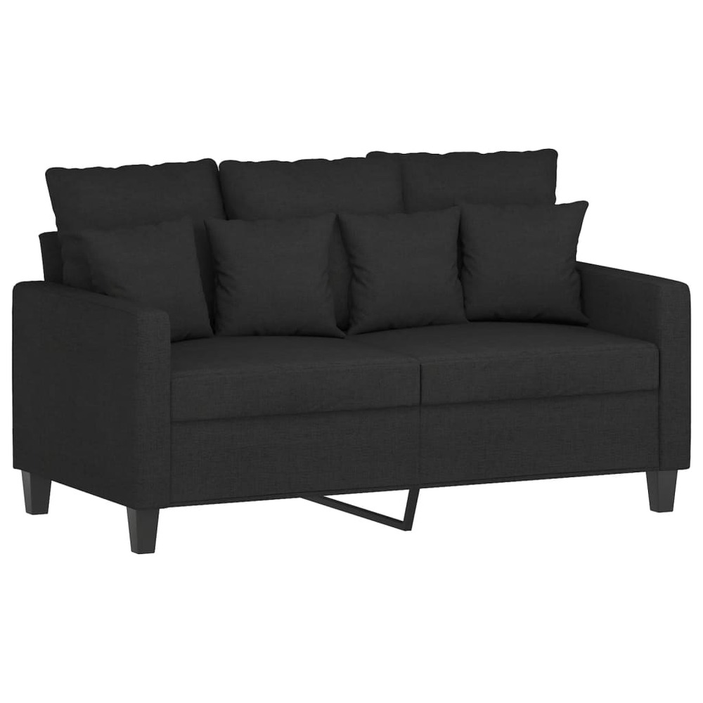 Canapé à 2 places noir 120 cm tissu