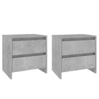 Tables de chevet 2 pcs gris béton 45x34,5x44,5 cm aggloméré