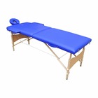 Table de massage pliante bois  2 zones bleue