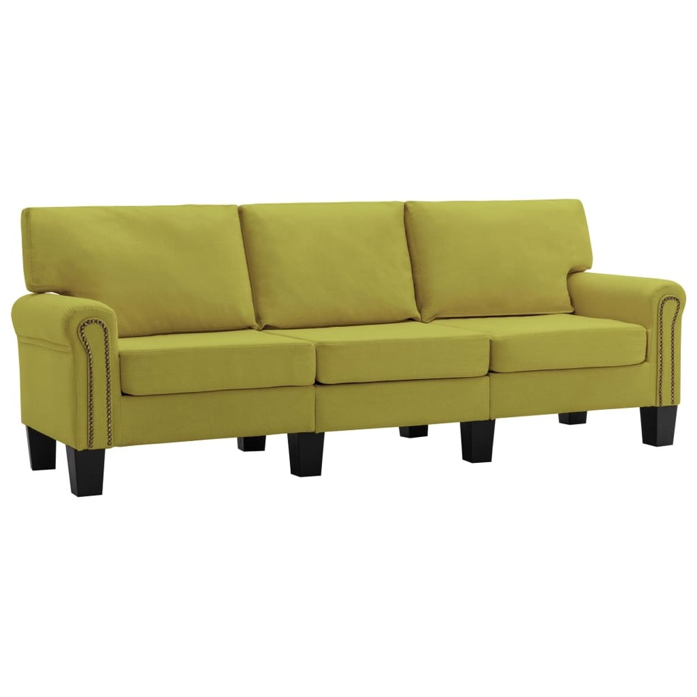 Canapé à 3 places vert tissu