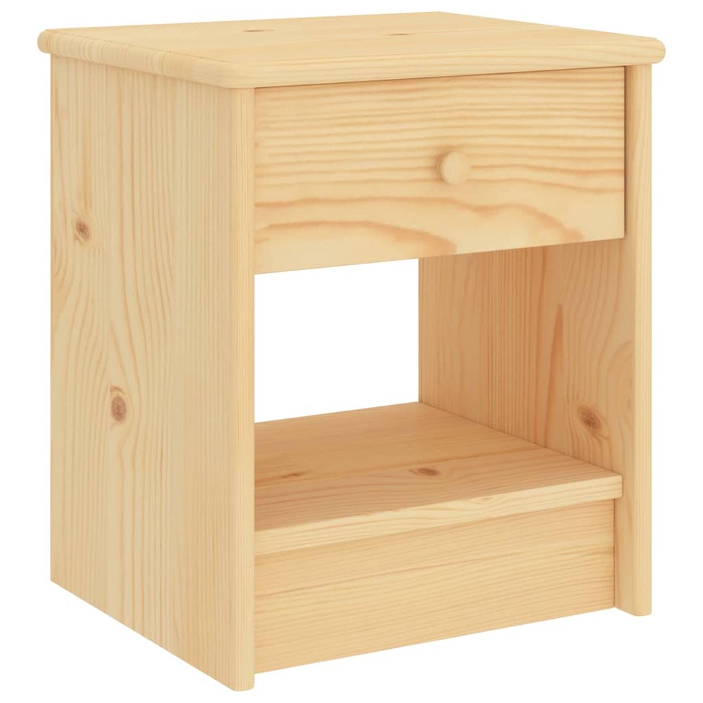 Table de chevet bois clair 35x30x40 cm bois de pin massif