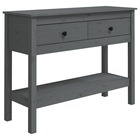 Table console gris 100x35x75 cm bois massif de pin