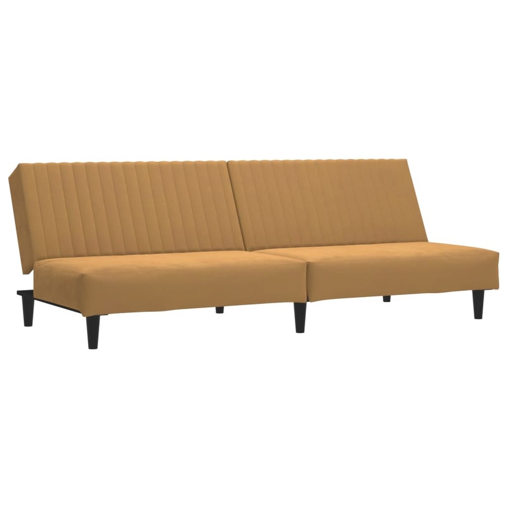 Canapé-lit à 2 places marron velours