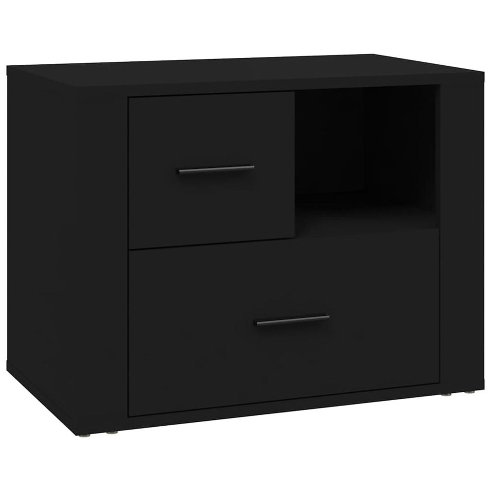 Table de chevet noir 60x36x45 cm bois d’ingénierie