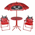 Jeu de bistro avec parasol pour enfants 3 pcs rouge